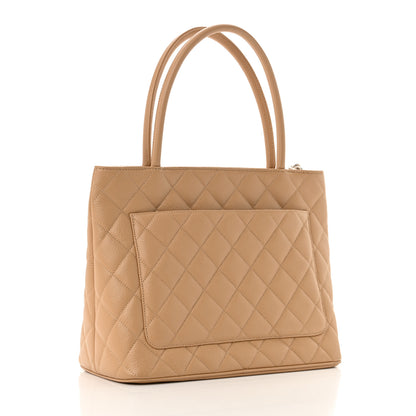 Chanel Caviar Quilted Medallion Tote Beige 3 of 12