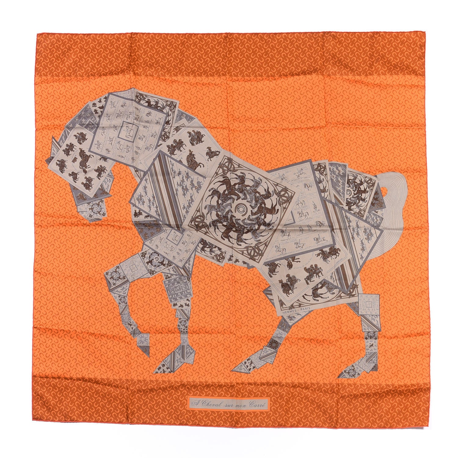 Hermes Silk A Cheval Sur Mon Carre Scarf 90 1 of 4
