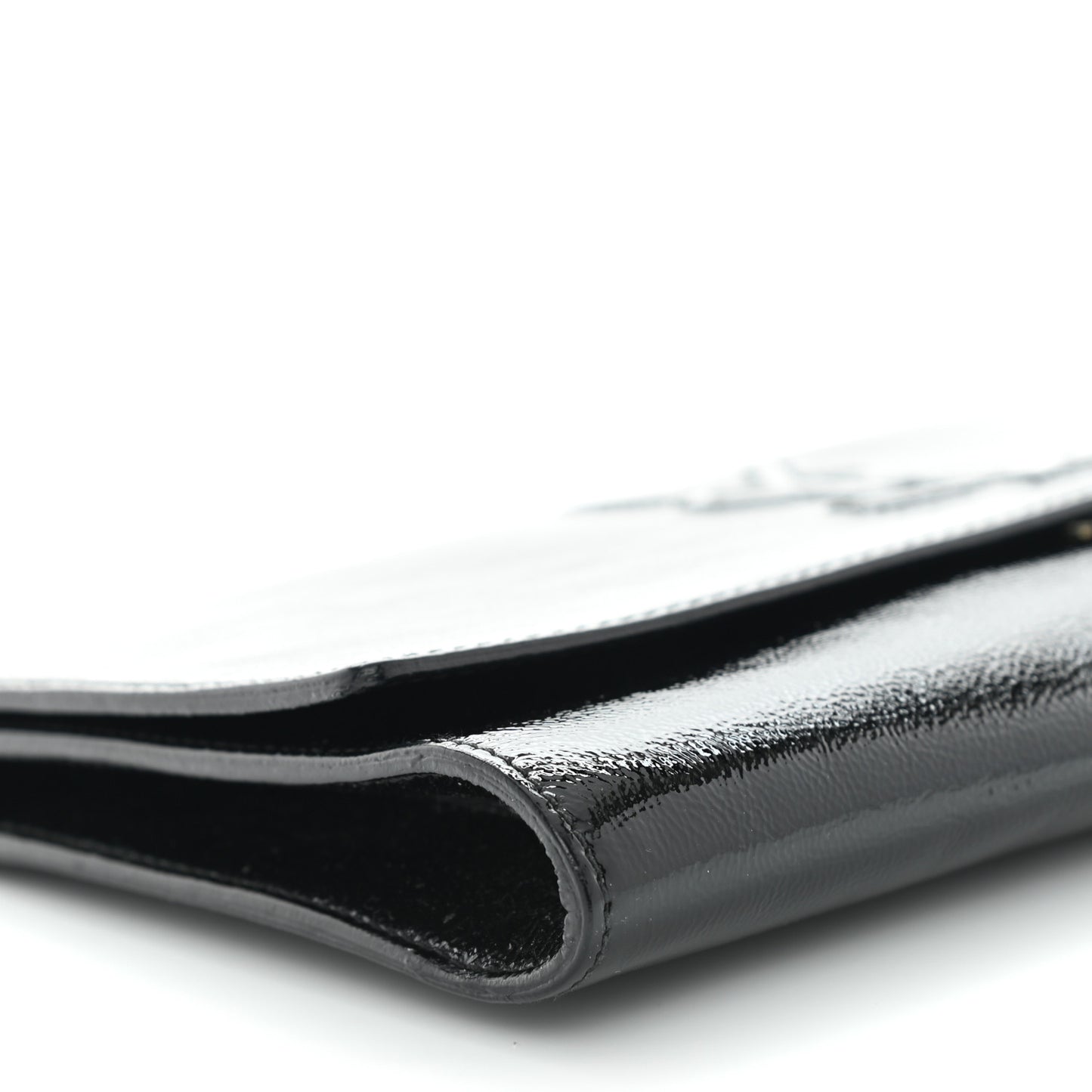 Textured Patent Monogram Belle De Jour Clutch Black
