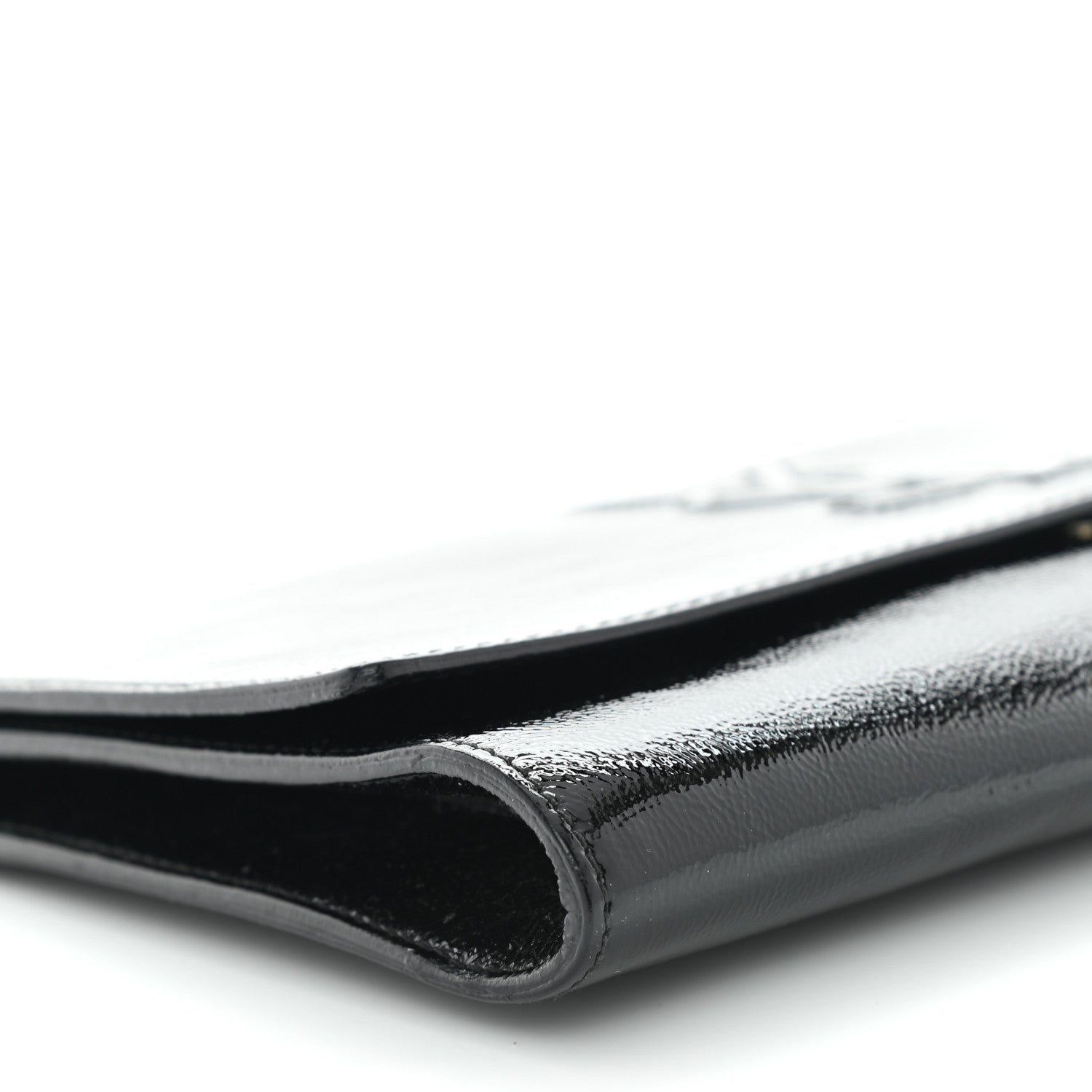 Saint Laurent Textured Patent Monogram Belle De Jour Clutch Black 7 of 8