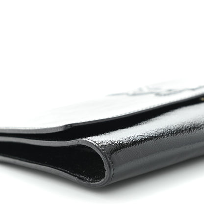 Saint Laurent Textured Patent Monogram Belle De Jour Clutch Black 7 of 8