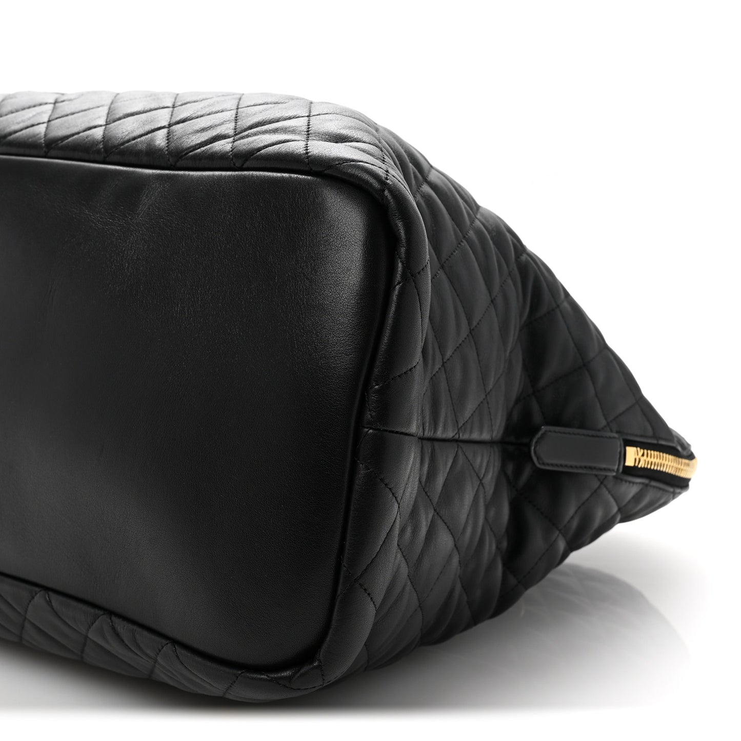 Calfskin Quilted ES Giant Travel Bag Black