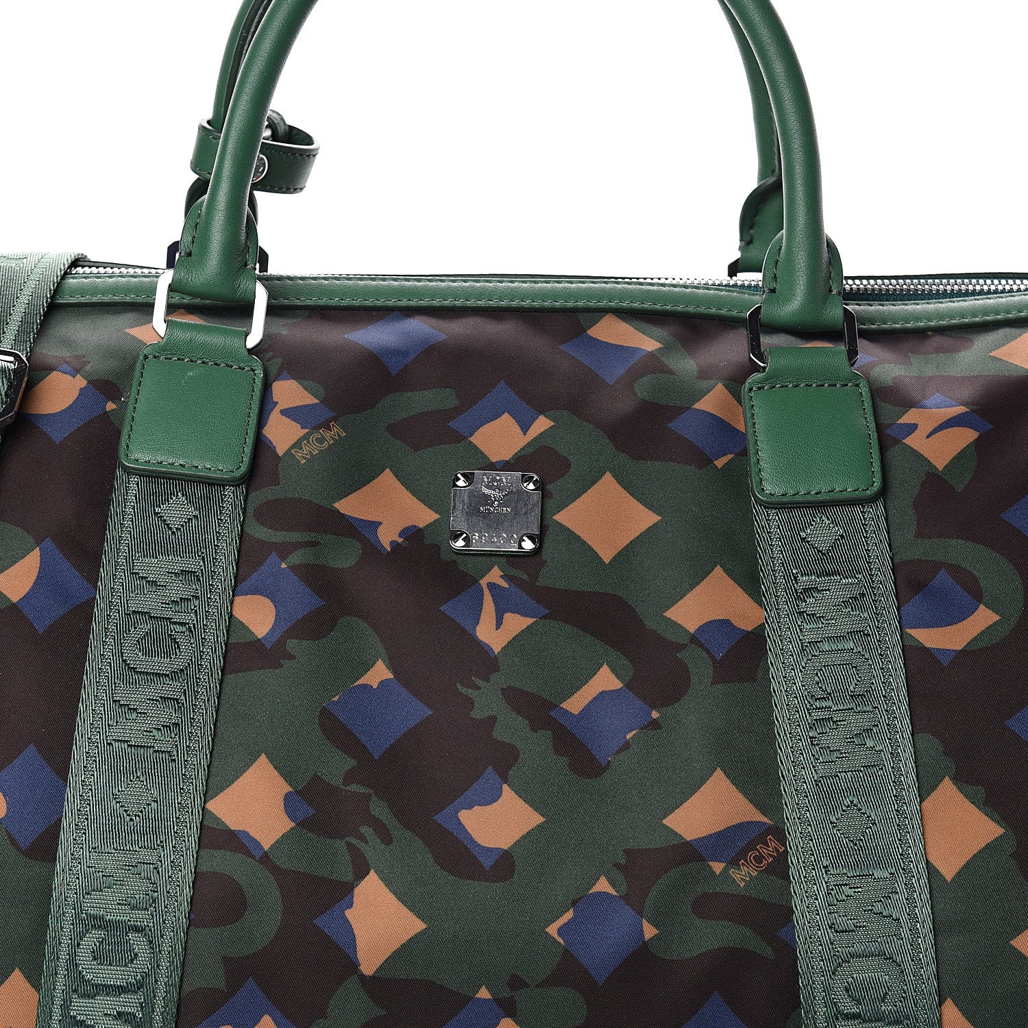 MCM Nylon Camo Dieter Munich Weekender Bag Green 6 of 8