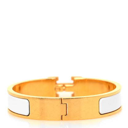 Hermes Enamel Narrow Clic Clac H Bracelet PM White 3 of 4