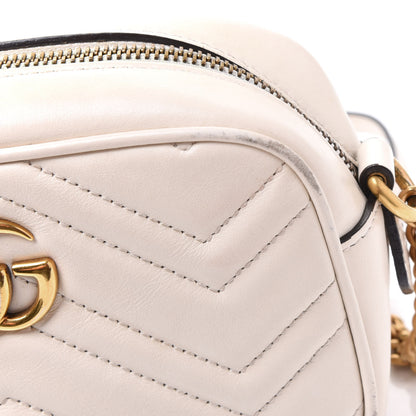 Gucci Calfskin Matelasse Mini GG Marmont Chain Shoulder Bag White 12 of 12
