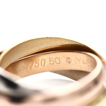 Cartier 18K Pink Yellow White Gold Classic Trinity Ring 50 5.25 4 of 5