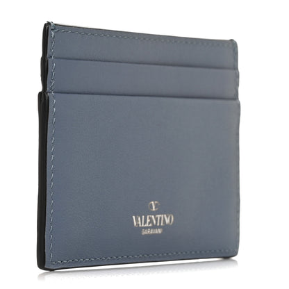 Valentino Garavani Vitello Rockstud Card Holder Niagara 3 of 9