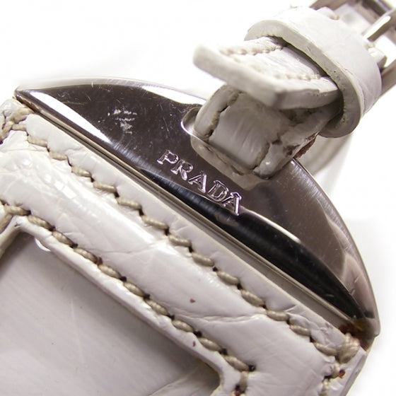 Prada Crocodile Frame Bowler White 9 of 13
