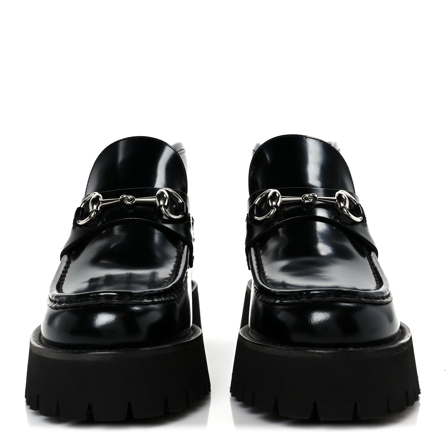 Gucci Cordovan Lux Womens Horsebit Platform Ankle Boots 39 Black 3 of 10
