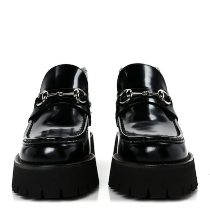 Gucci Cordovan Lux Womens Horsebit Platform Ankle Boots 39 Black 3 of 10
