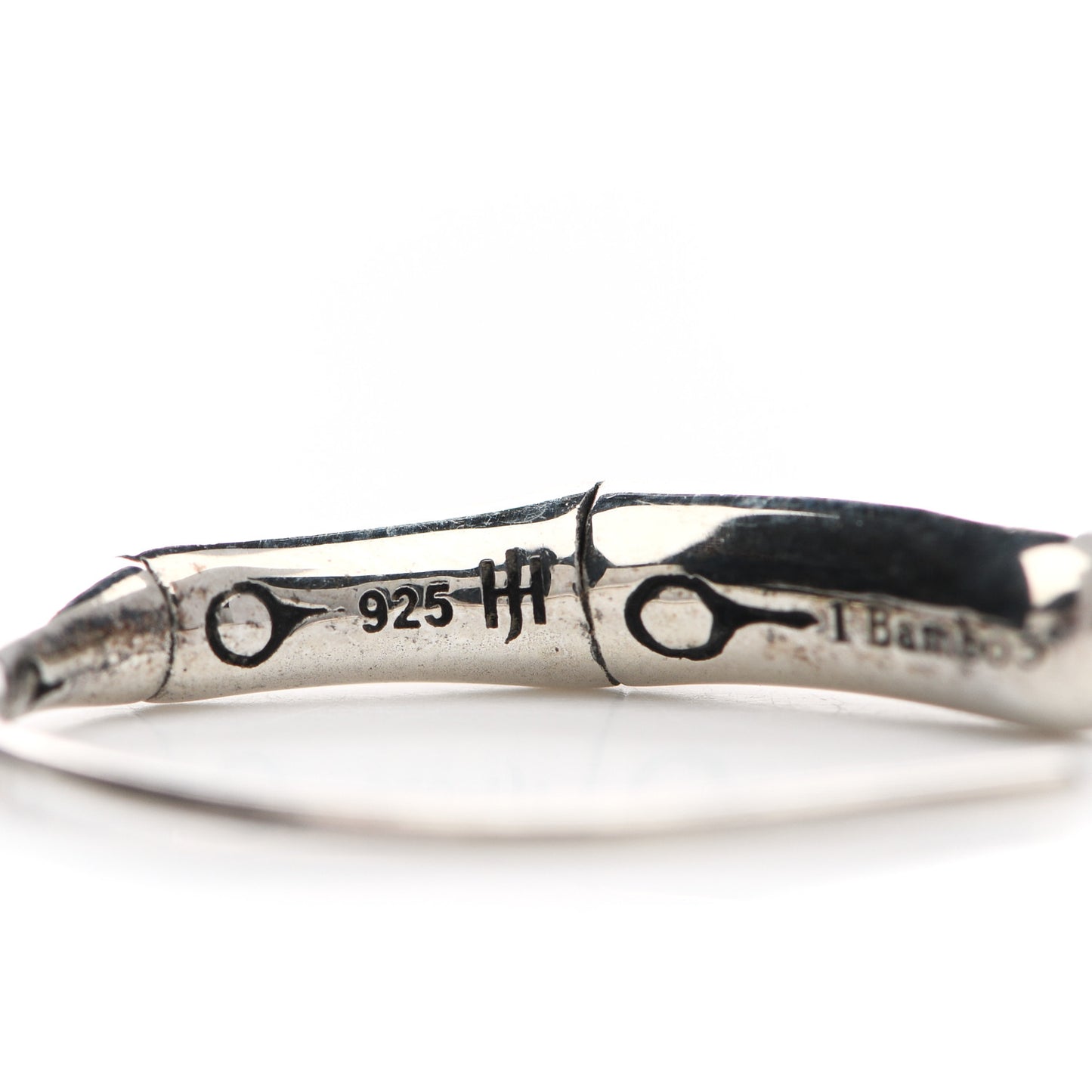 Sterling Silver Small Bamboo Drop Hoop Earrings