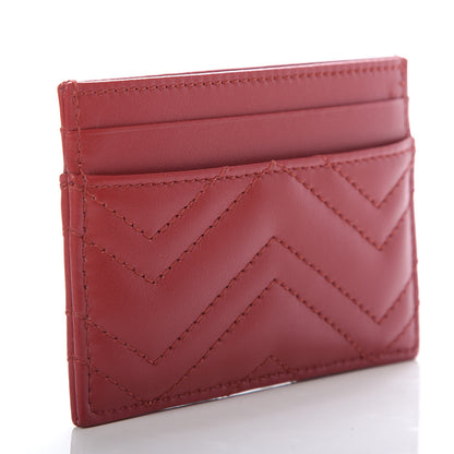 Gucci Calfskin Matelasse GG Marmont Card Holder Hibiscus Red 3 of 7