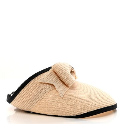 Chanel Straw Grosgrain Visor S Beige Black 5 of 9