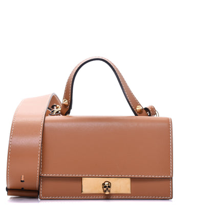 Alexander McQueen Calfskin Mini Skull Lock Shoulder Bag Cognac 1 of 14