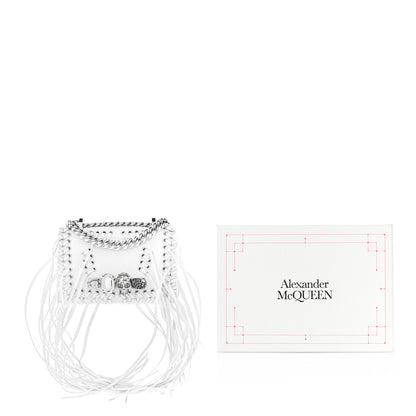 Alexander McQueen Calfskin Woven Fringe Mini Jeweled Satchel White 9 of 9