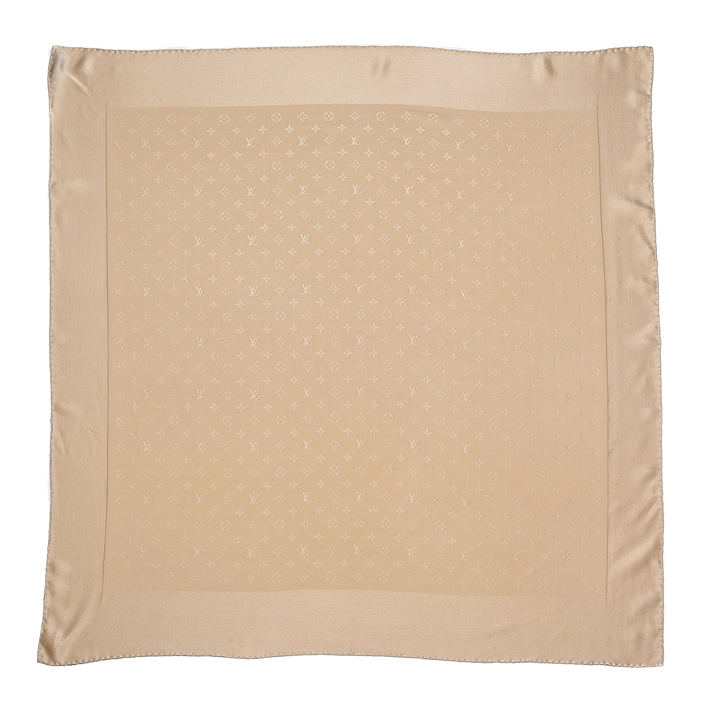 Silk Monogram Monaco Square Scarf Beige