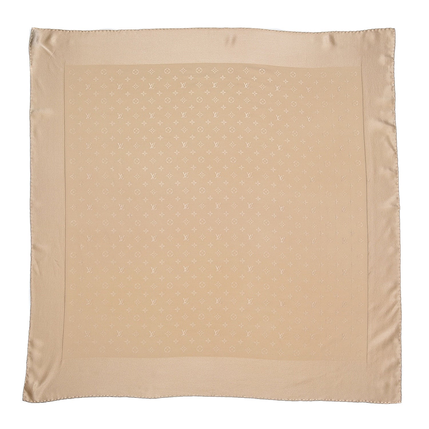 Louis Vuitton Silk Monogram Monaco Square Scarf Beige 1 of 3