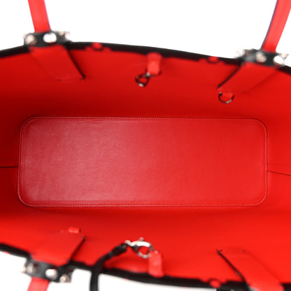 Christian Louboutin Perforated Calfskin Degrade Loubinthesky East West Cabata Tote Black Red 6 of 11