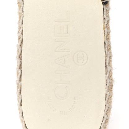 Chanel Iridescent Goatskin Patent CC Espadrille Mules 39 Black 8 of 9