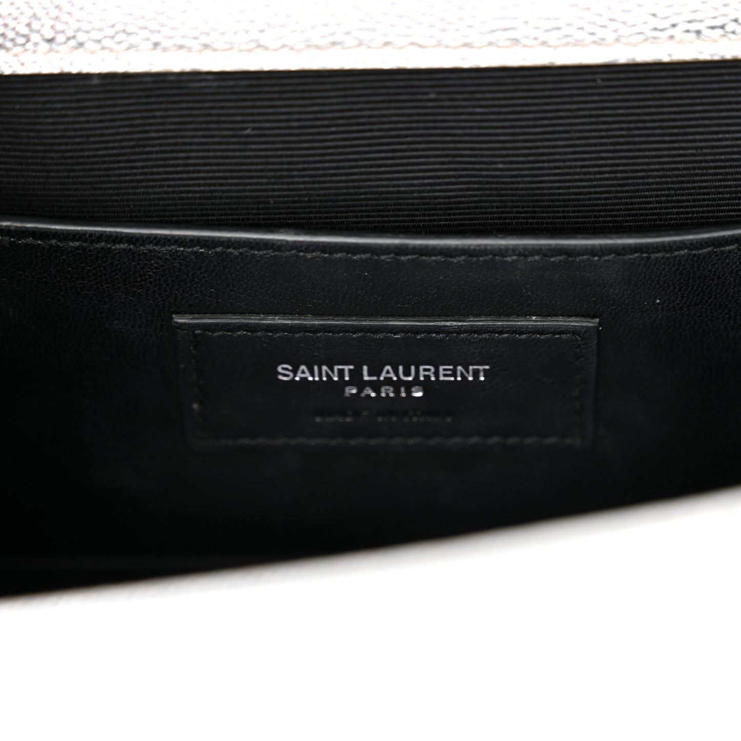 Metallic Grain De Poudre Matelasse Chevron Small Monogram Satchel Silver