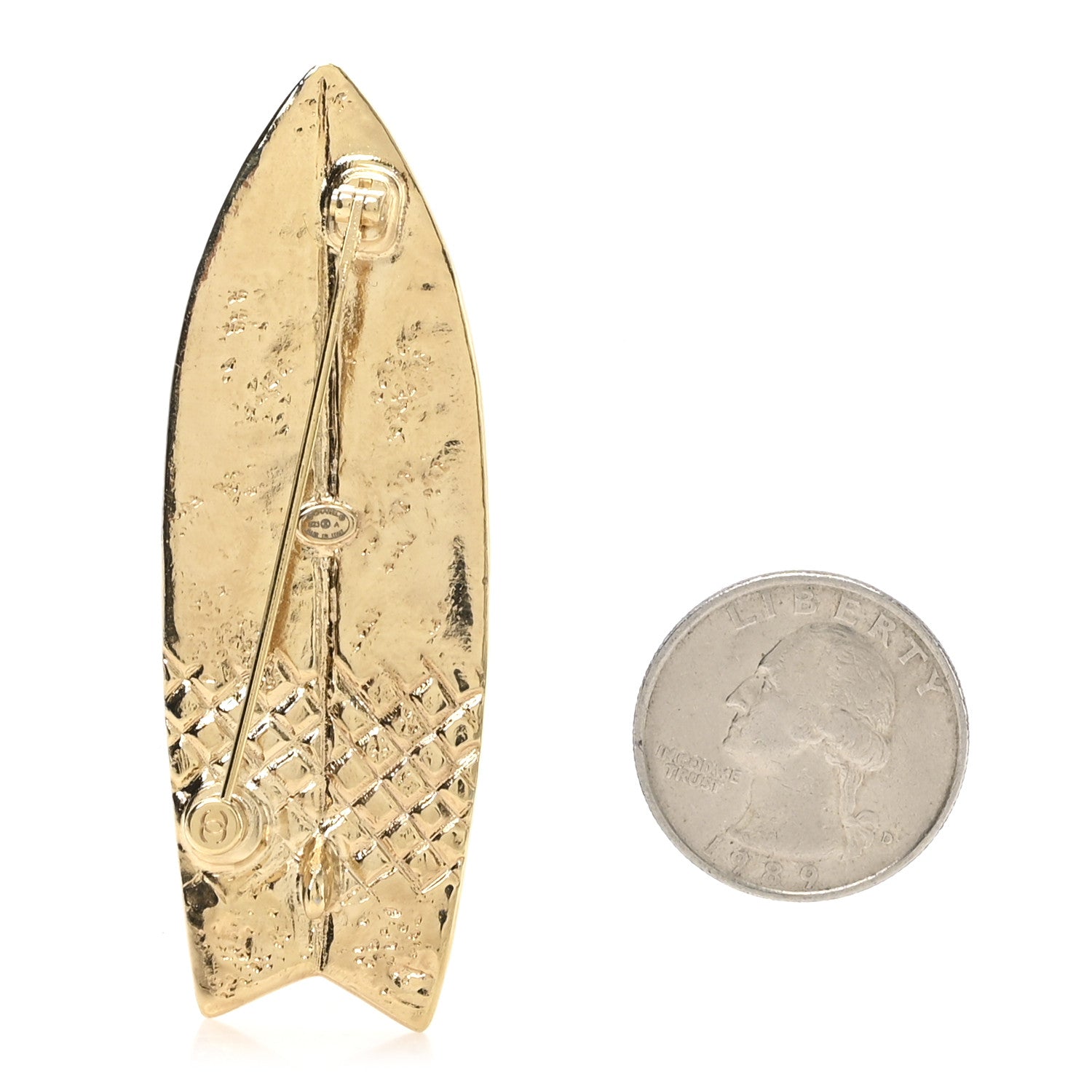 Chanel Metal CC Surfboard Brooch Gold 1797922 – FASHIONPHILE