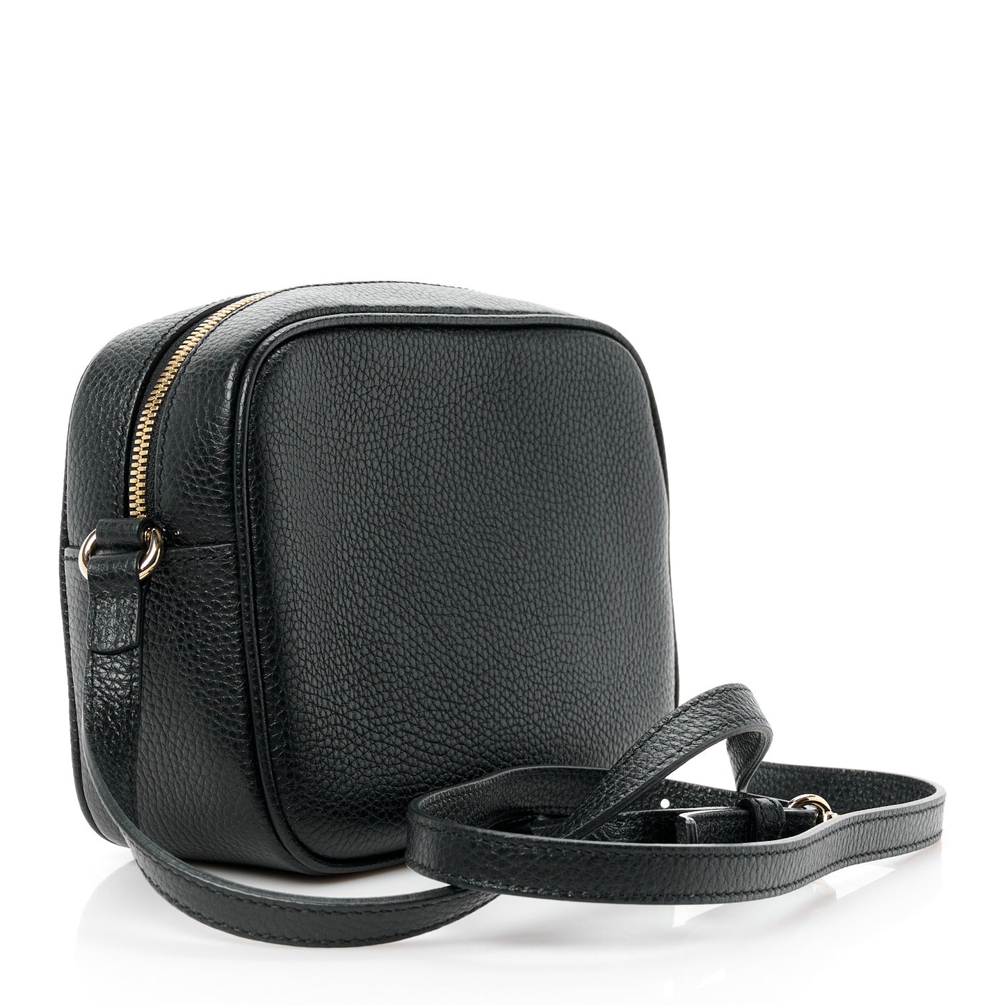 Pebbled Calfskin Small Soho Disco Bag Black