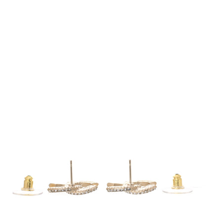 Chanel Crystal Timeless CC Earrings Light Gold 4 of 5