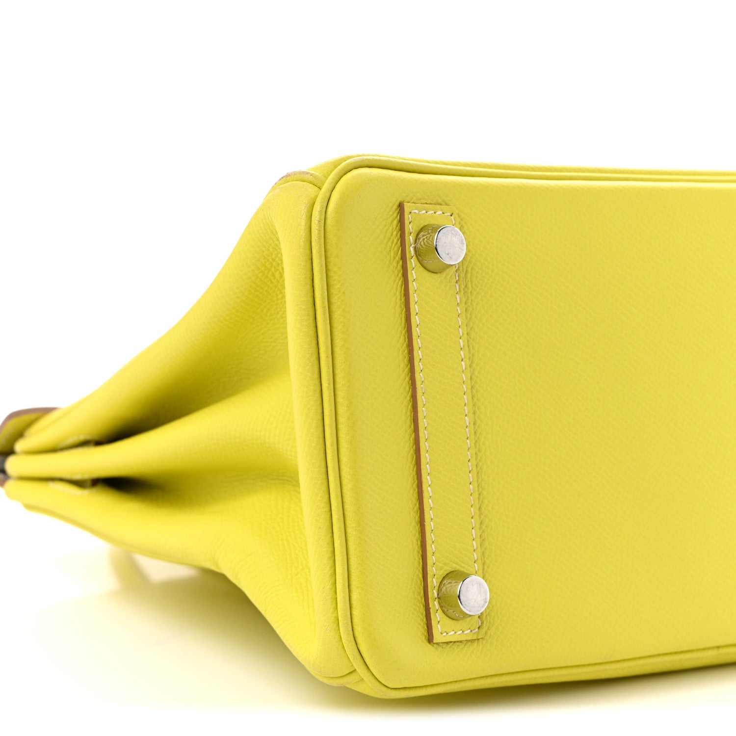 Hermes Epsom Candy Birkin 25 Lime Gris Perle 9 of 11