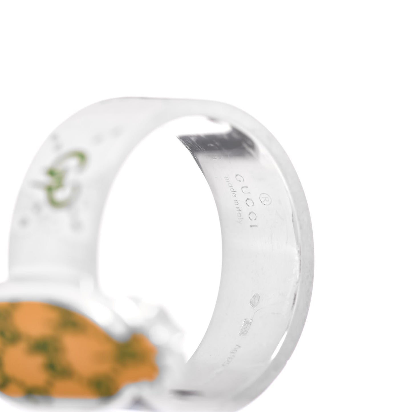 Sterling Silver Enamel GucciGhost Pineapple Ring 65 11