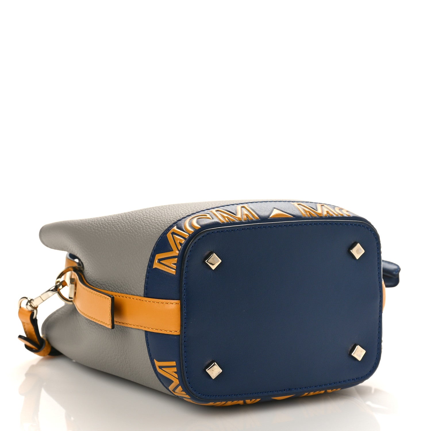 MCM Calfskin Color Block Drawstring Milano Mini Bag Grey Multicolor 4 of 8