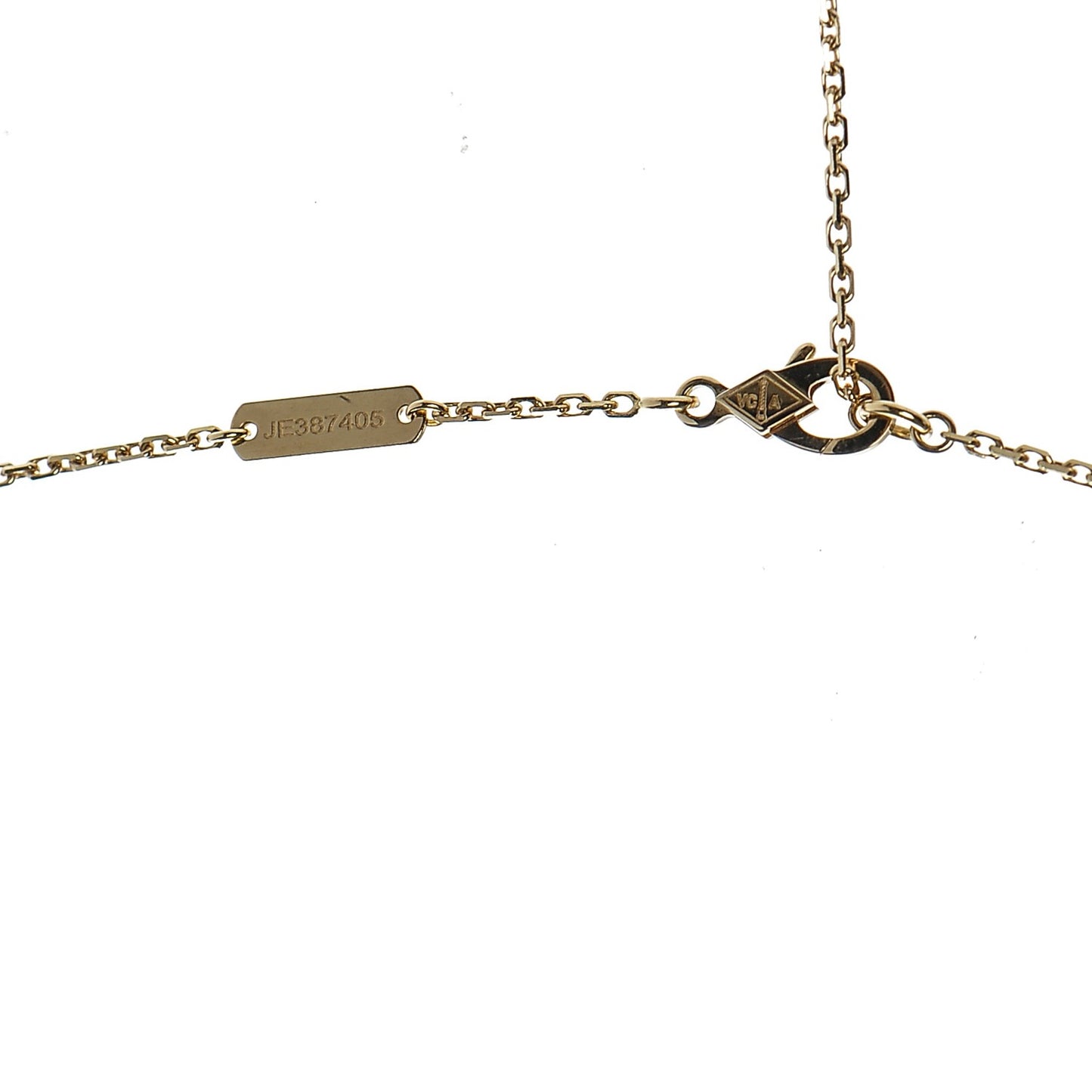 18K Yellow Gold Mother of Pearl Vintage Alhambra Pendant Necklace