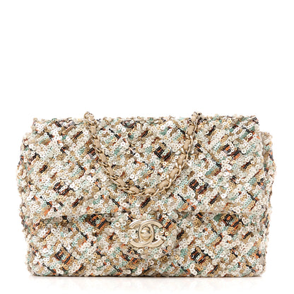 Chanel Sequin Small Single Flap Gold Multicolor 1 of 11