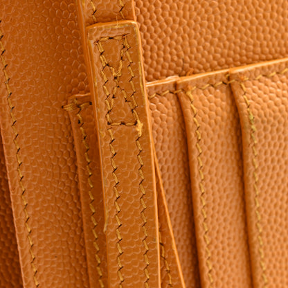 Saint Laurent Grain De Poudre Chevron Monogram Large Bill Pouch Senape Yellow 13 of 14