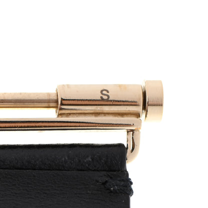 Chanel Crystal Lambskin Cha-Nel Logo Cuff Set S Gold Black 4 of 5