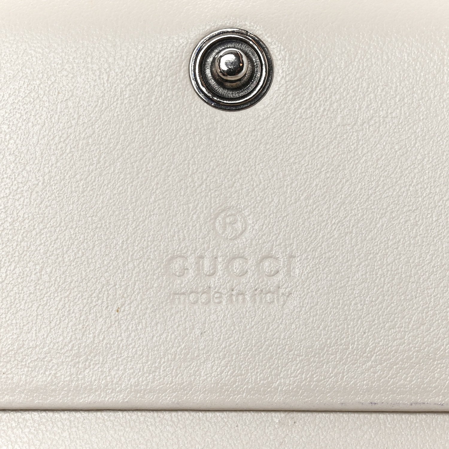 Gucci Calfskin Matelasse Diagonal GG Apple GG Marmont Card Case Wallet Ivory 6 of 10
