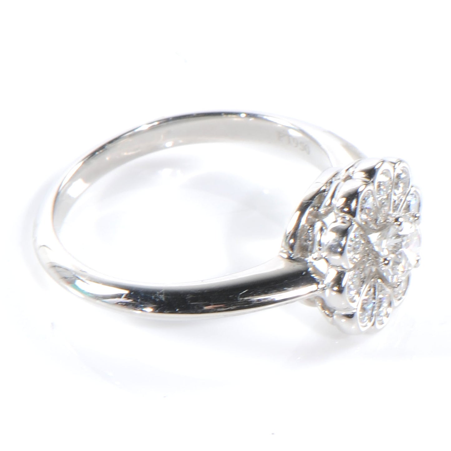 Platinum Diamond Flower Ring 4.5