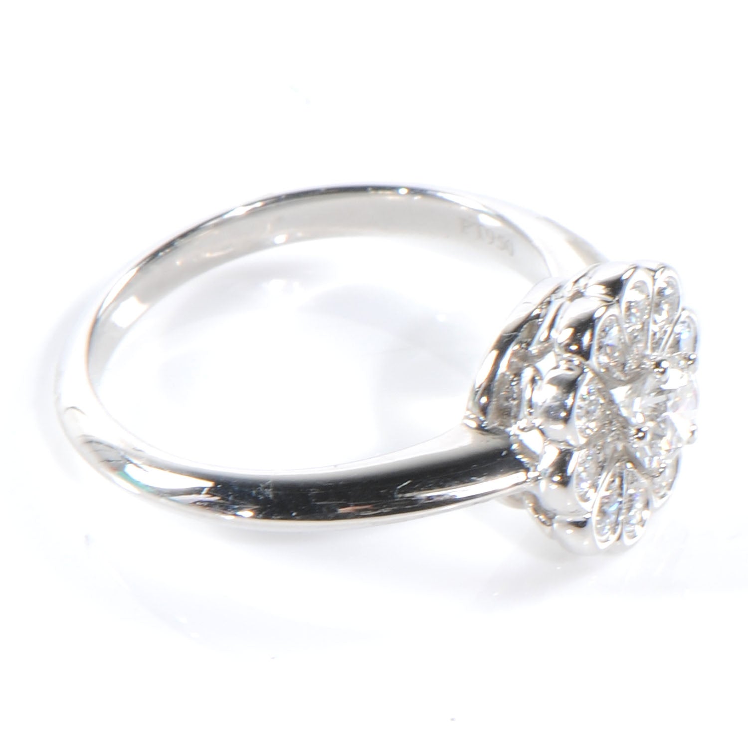 Tiffany Platinum Diamond Flower Ring 4.5 3 of 5