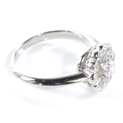Tiffany Platinum Diamond Flower Ring 4.5 3 of 5