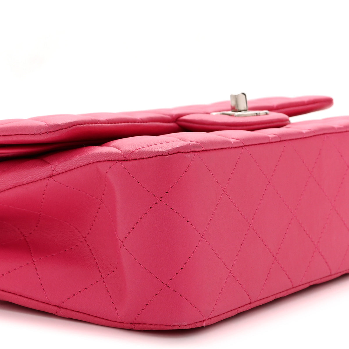 Lambskin Quilted Medium Double Flap Pink