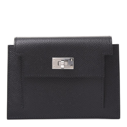 Hermes Epsom Kelly Pocket Compact Wallet Black 1 of 8