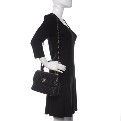 Chanel Lambskin Quilted Small Trendy CC Dual Handle Flap Bag Black 2 of 12