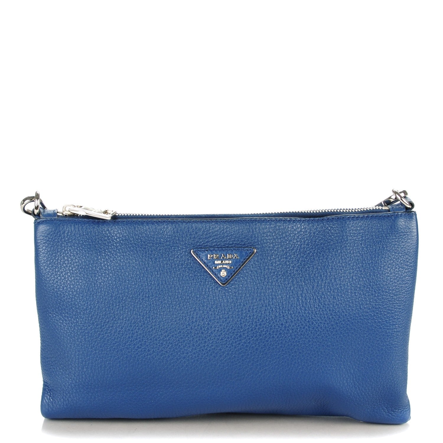 Prada Vitello Daino Shoulder Bag Bleuette 1 of 7