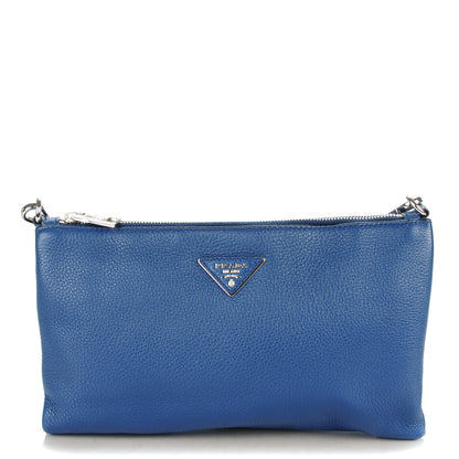 Prada Vitello Daino Shoulder Bag Bleuette 1 of 7