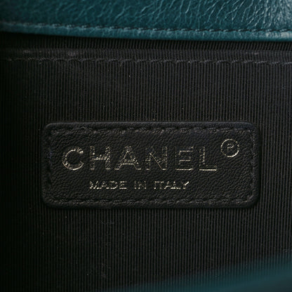 Chanel Calfskin Double Stitch Medium Boy Flap Green 5 of 10