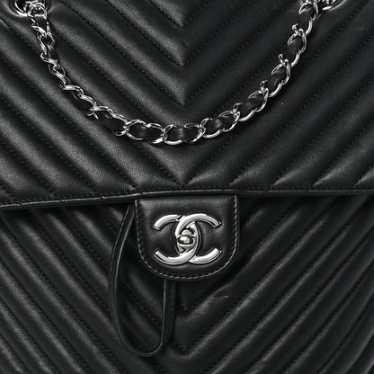 Chanel Calfskin Chevron Quilted Large Urban Spirit Backpack Black 8 of 10