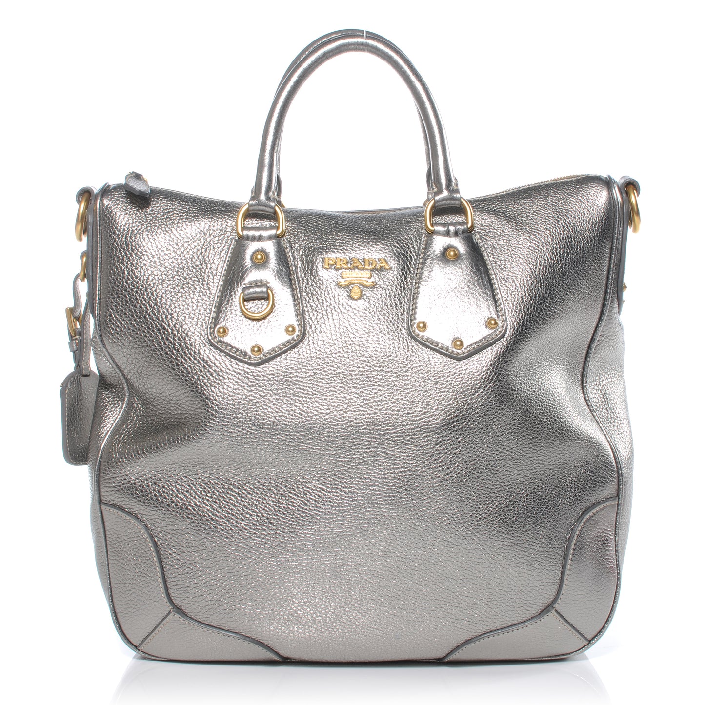 Vitello Daino Shoulder Bag Acciaio