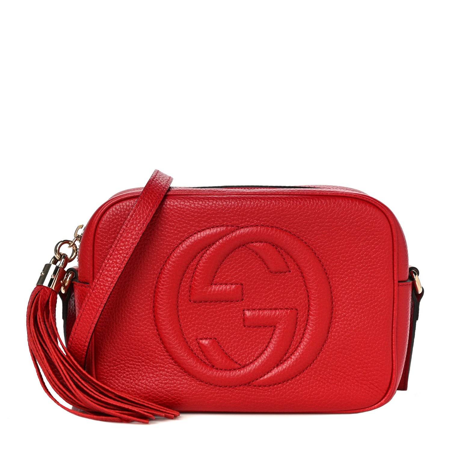 Gucci Pebbled Calfskin Small Soho Disco Bag Tabasco Red 1 of 11