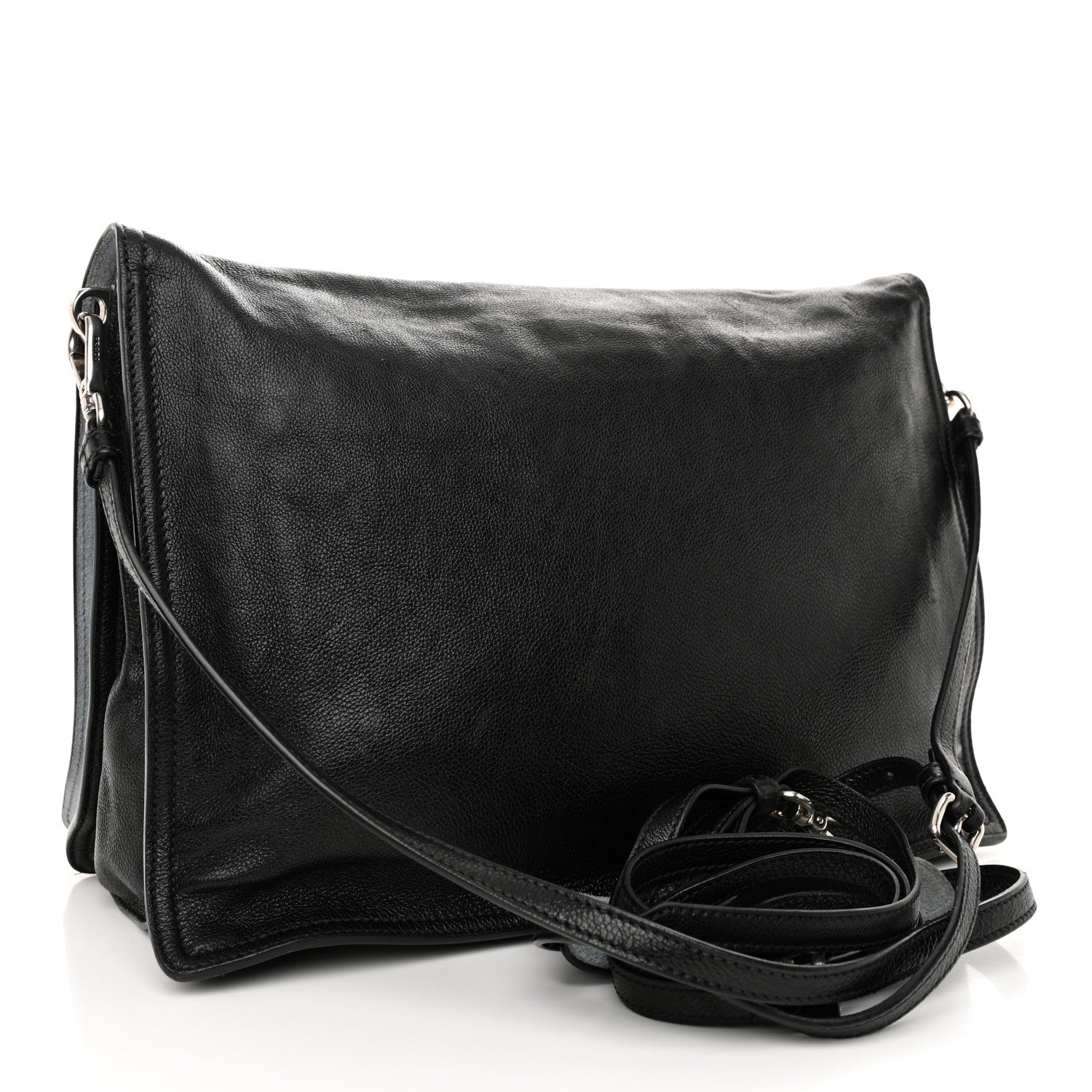 Prada Glace Calf Etiquette Flap Black Astrale 3 of 10