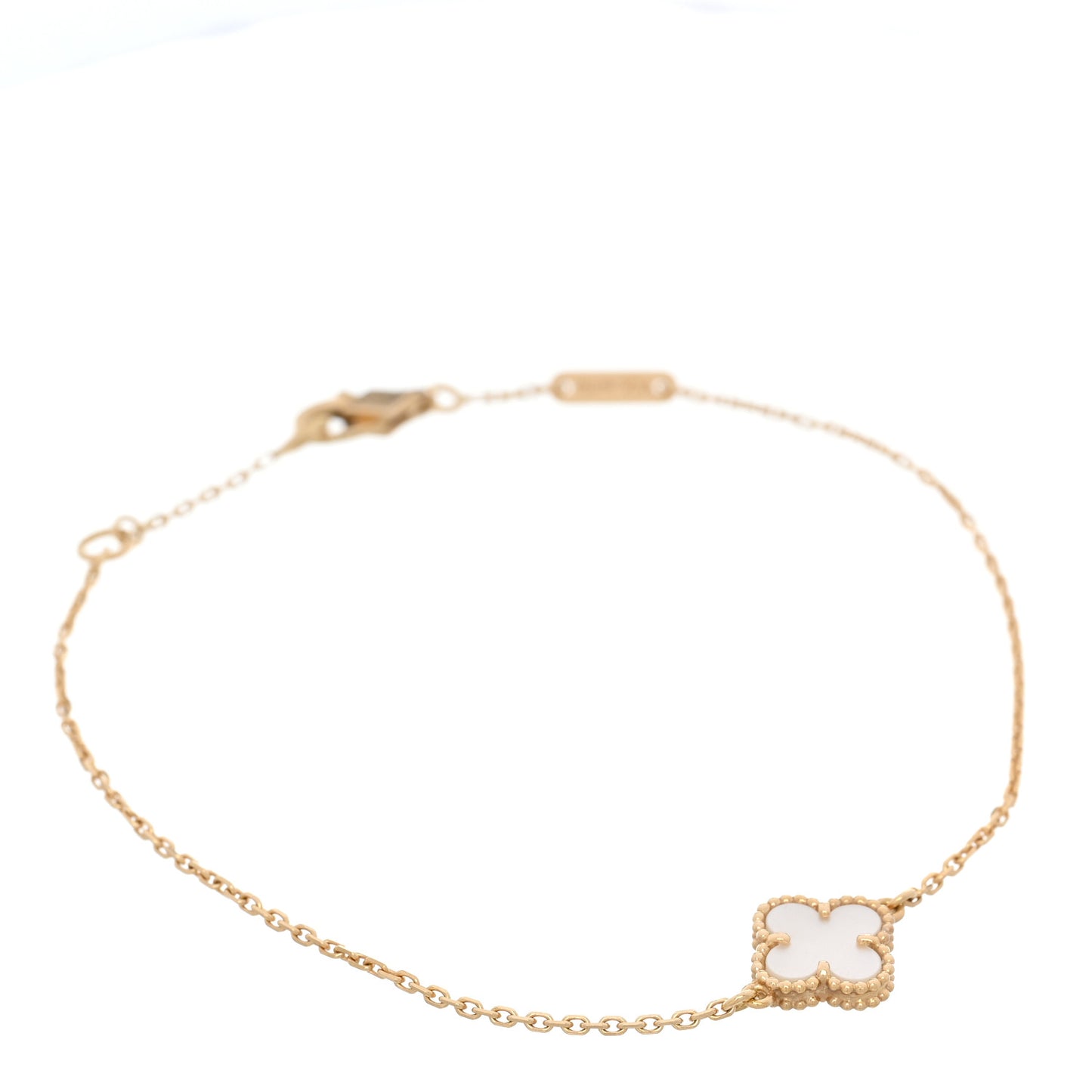 18K Yellow Gold Mother of Pearl Sweet Alhambra Bracelet