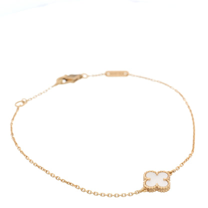 Van Cleef & Arpels 18K Yellow Gold Mother of Pearl Sweet Alhambra Bracelet 1 of 4